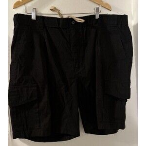 Tommy Bahama Relax Shorts Mens XL Black Cotton Cargo Elastic Waist Pocket Casual